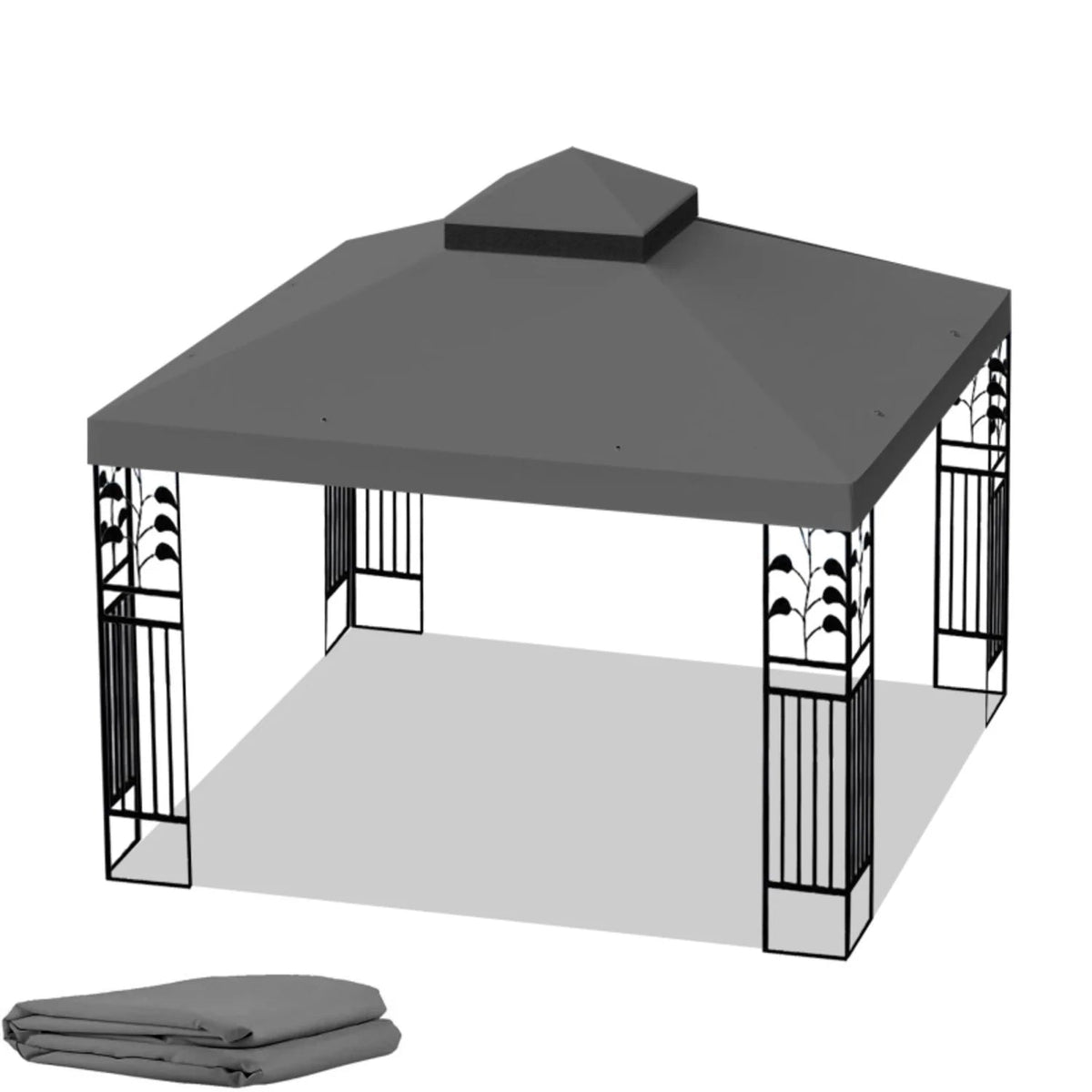 10x10 Ft Outdoor Patio Gazebo Replacement Canopy Double Tiered Gazebo Tent Roof Top Cover Only Frame Not Include Durable Replacement For Outdoor Shade Needs