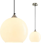 Amber Pendant Lights Kitchen Island 3 Pack, 5.9 in Seeded Glass Globe