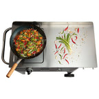 Outdoor Wok Station, 50,000 BTU Propane Outdoor Wok Burner w Prep Table, 14 Carbon Steel Wok for Stir Fry, Searing, BBQ Black