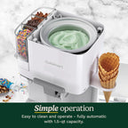 Soft Serve Ice Cream Machine- Mix It In Ice Cream Maker for Frozen Yogurt, Sorbet, Gelato, Drinks 1.5 Quart, White, ICE-48