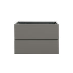 Wall Mount Bathroom Cabinet Without Basin, Gray Two-Drawer Storage Unit with Pre-Assembled Design for Space-Saving Modern Bathrooms