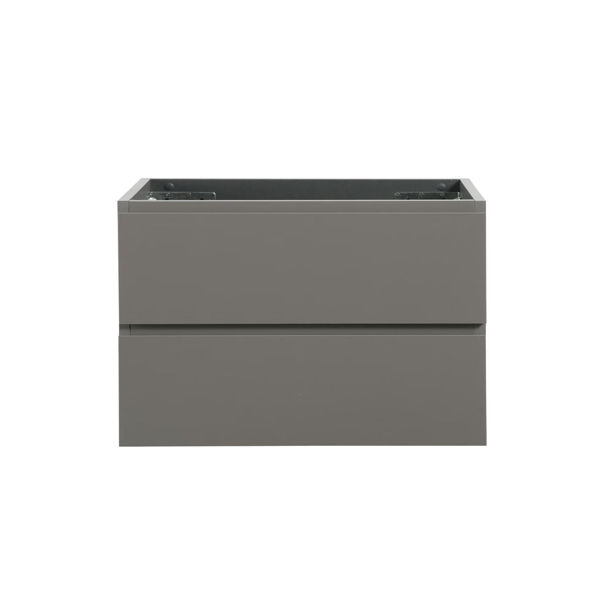 Wall Mount Bathroom Cabinet Without Basin, Gray Two-Drawer Storage Unit with Pre-Assembled Design for Space-Saving Modern Bathrooms