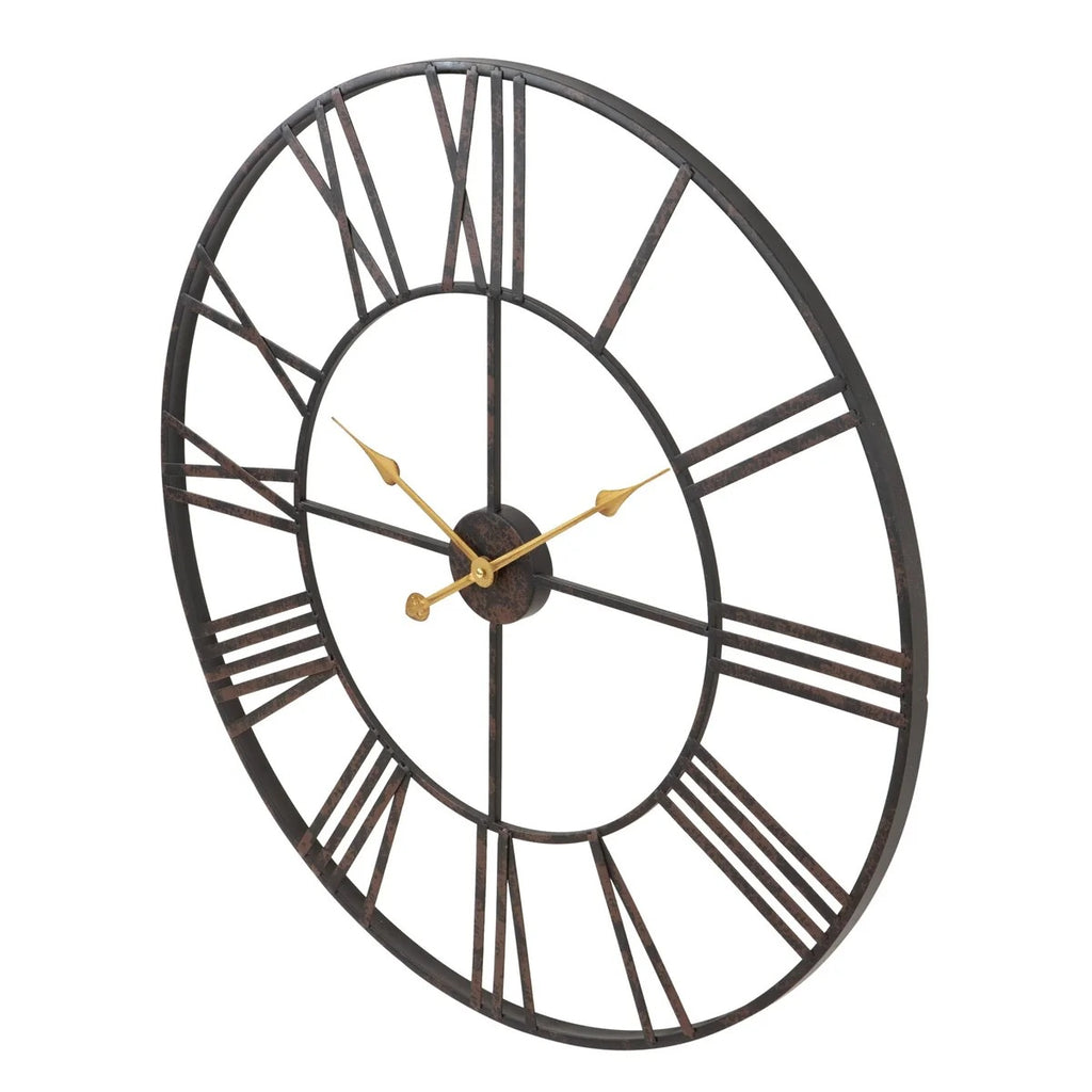 Modern Round Metal Wall Clock, Decorative Circular Hanging Clock for Living Room, Bedroom and Office