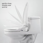 Brondell Bidet Toilet Seat S1400, Smart Toilet Seat, Dual Stainless-Steel, Self-Cleaning Nozzle With Clean Plus Technology, Endless Warm Water Bidet, Warm Air Dryer-Nightlight, Heated Seat, Elongated