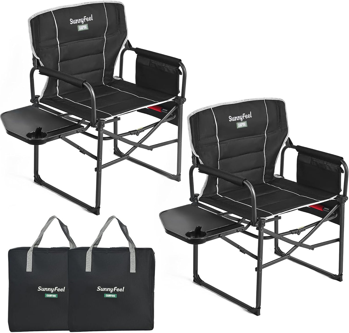 Oversized Directors Camping Chair for Adults with Side Table