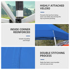 10x10 Pop Up Canopy Tent With Durable Silver Coated Cover And Adjustable Slant Legs, Easy Setup Outdoor Patio Instant Sun Shelter - Blue, Included 1 x Storage Carry Bag, 4 x Guylines, 8 x Stakes