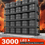 REIBII 55" W Wire Shelving Garage Shelves Heavy Duty 3000lbs Adjustable 5-Tier Storage Rack