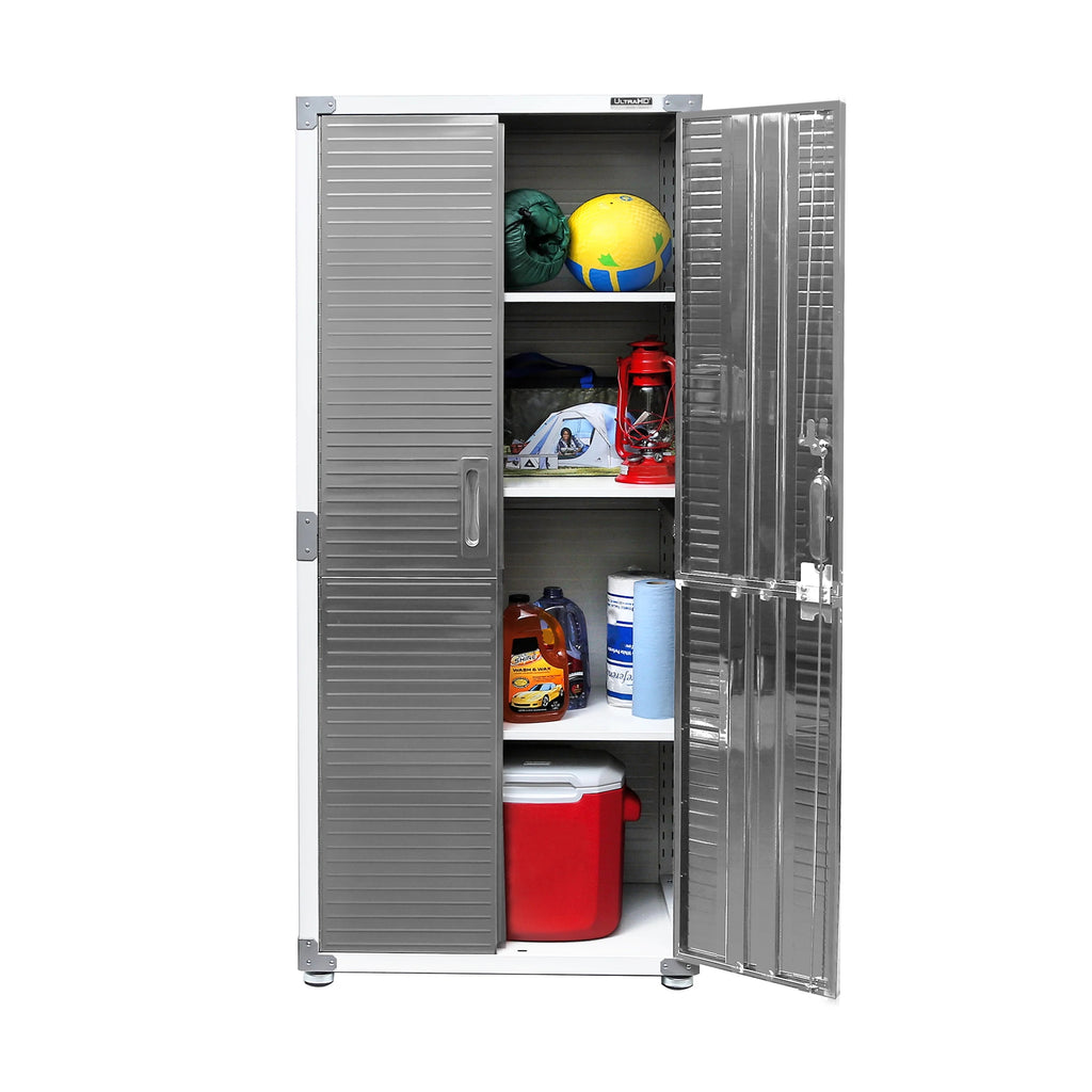 Seville Classics UltraHD? Steel Body Lockable Storage Cabinet Organizer Locker Shelving Unit, Graphite, 30" W x 18" D x 72" H
