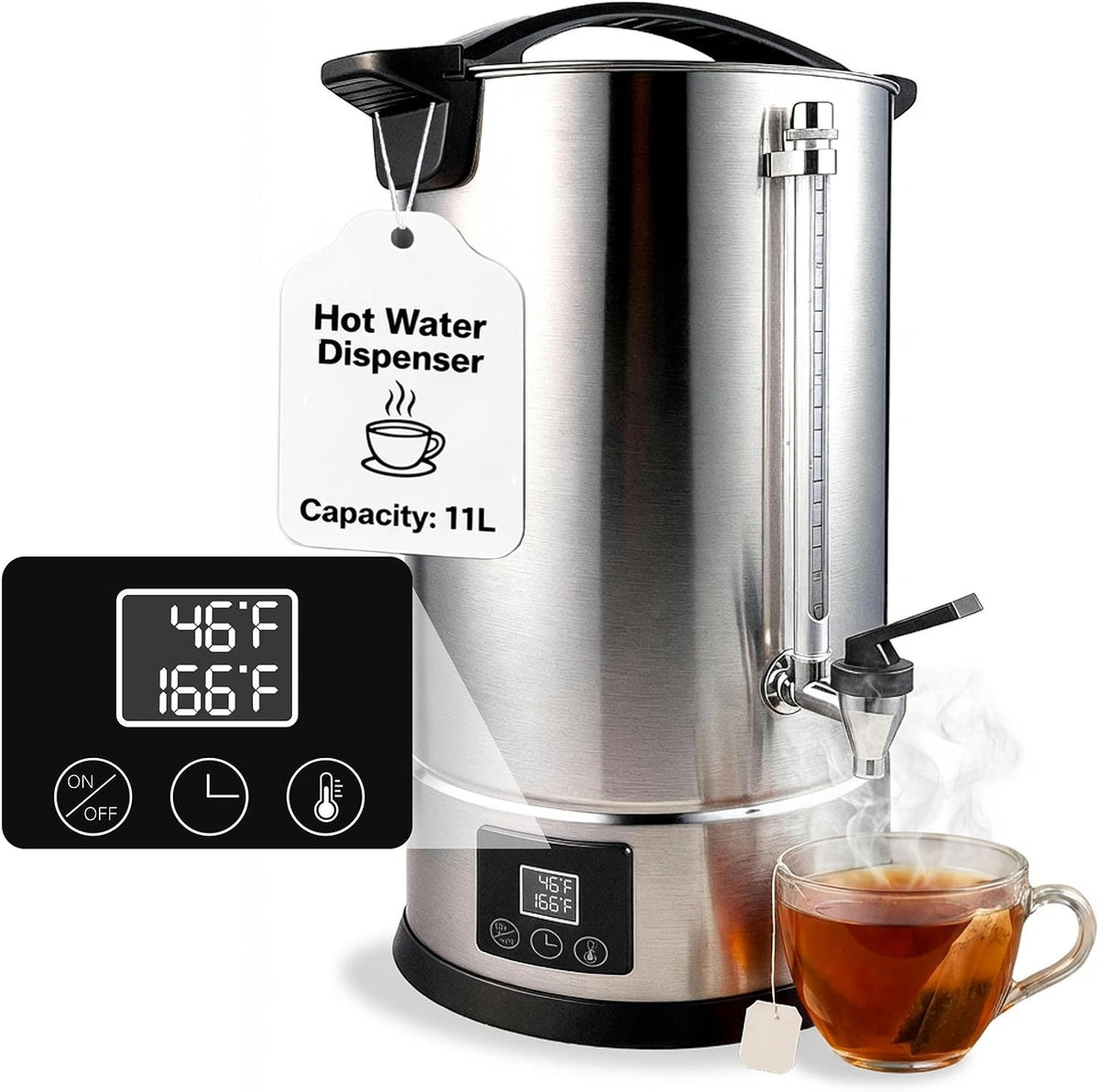 7L (30 Cups) Hot Water Dispenser Urn, Commercial Hot Water Boiler