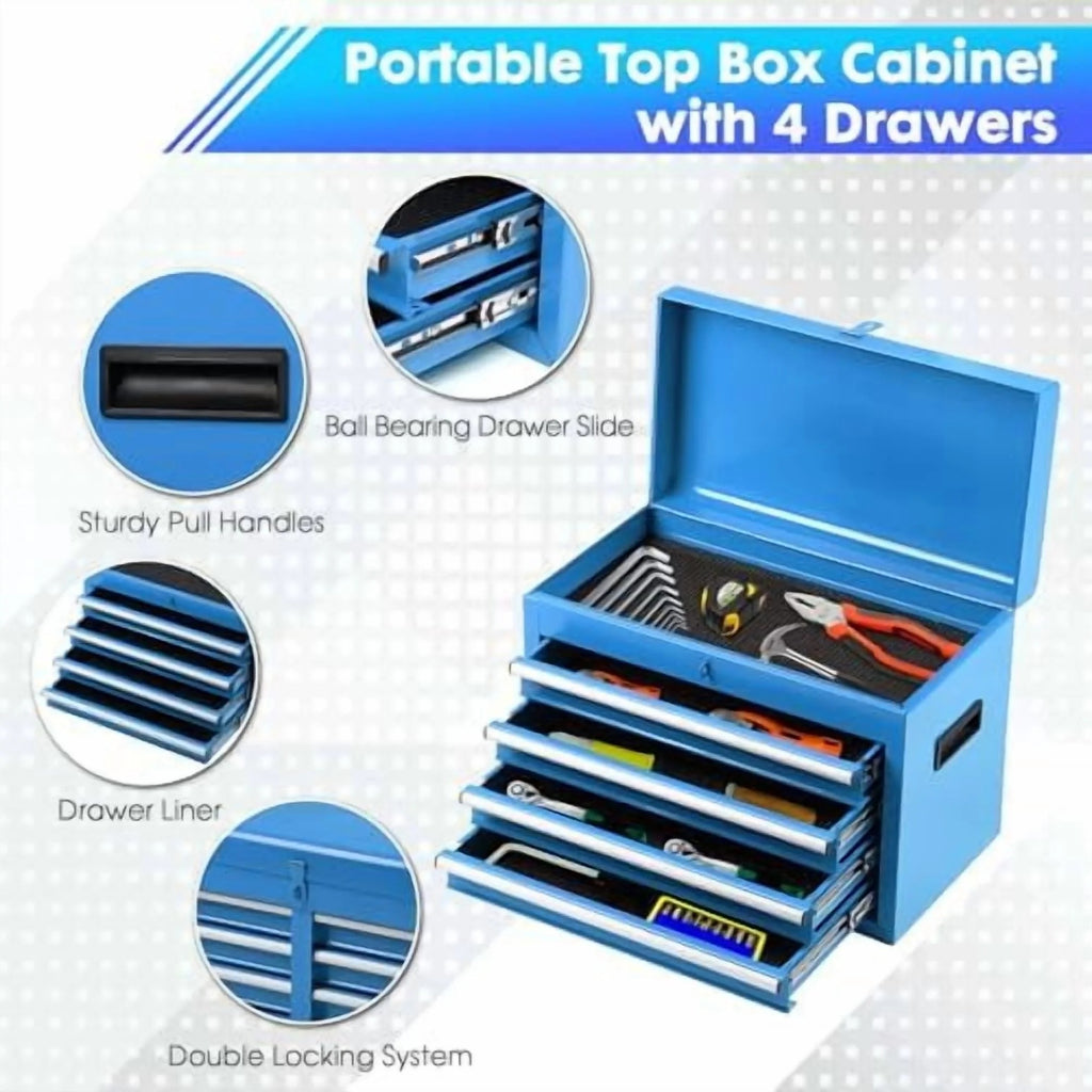 5-Drawer Rolling Tool Chest -C 2-in-1 Lockable Tool Box with Wheels, Sliding Drawers & Detachable Top -C Garage & Workshop Storage Cabinet, Green