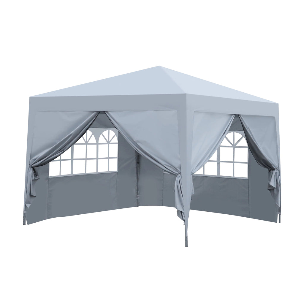 IVV 10x10FT Pop Up Canopy Tent, Outdoor Instant Slant Legs Gazebo Shelter with Carrying Bag, Portable for Patio Deck Garden and Beach - Blue