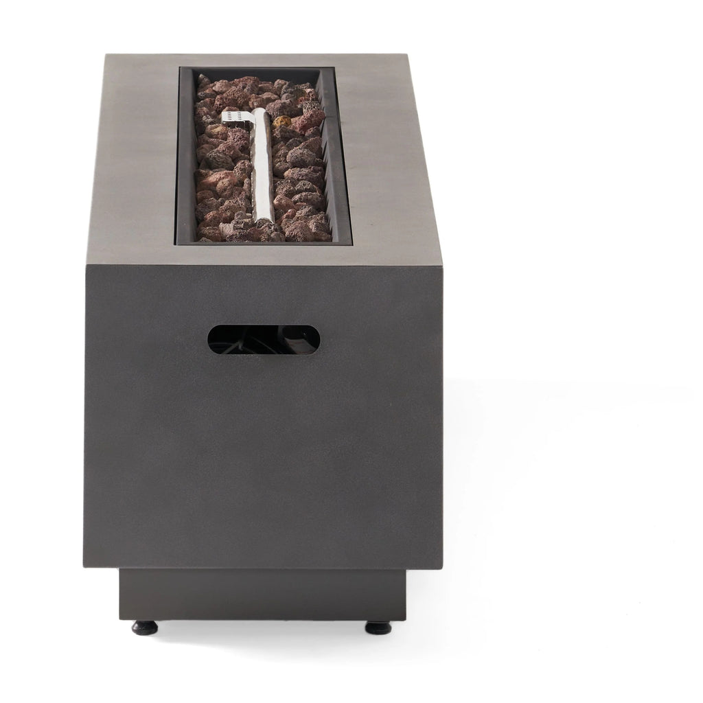Christopher Knight Home Wellington Outdoor 50,000 BTU Rectangular Fire Pit (No Tank Holder) by  Brushed Brown