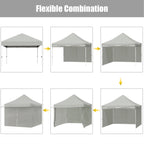 Patiojoy 10x10ft Pop up Tent, 4 Height Adjustment Folding Camping Tent with Awning Blue