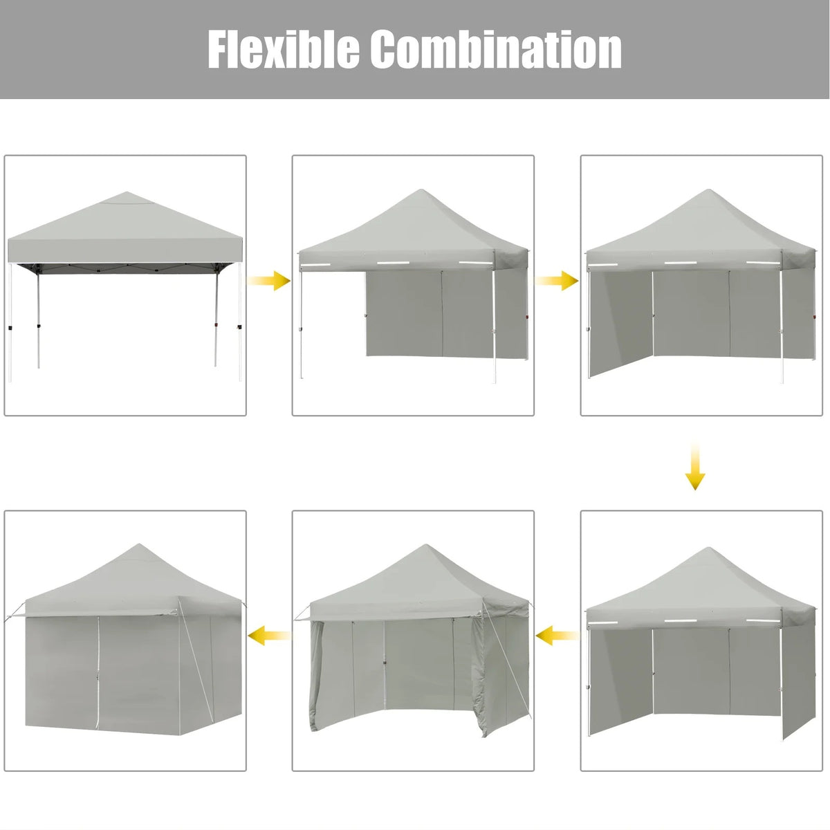 Patiojoy 10x10ft Pop up Tent, 4 Height Adjustment Folding Camping Tent with Awning Blue