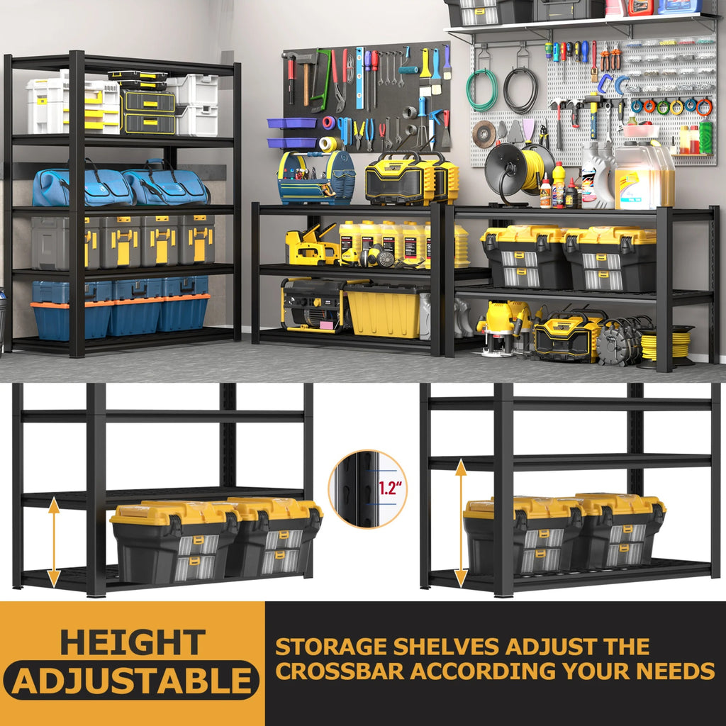 TrumanPick Storage Shelves 2200LBS Metal Wire Shelving Units Garage Storage Rack 40"W x 20"D x 59"H Heavy Duty Adjustable Industrial Shelving