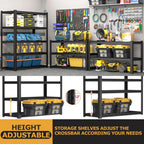 TrumanPick Storage Shelves 2200LBS Metal Wire Shelving Units Garage Storage Rack 40"W x 20"D x 59"H Heavy Duty Adjustable Industrial Shelving