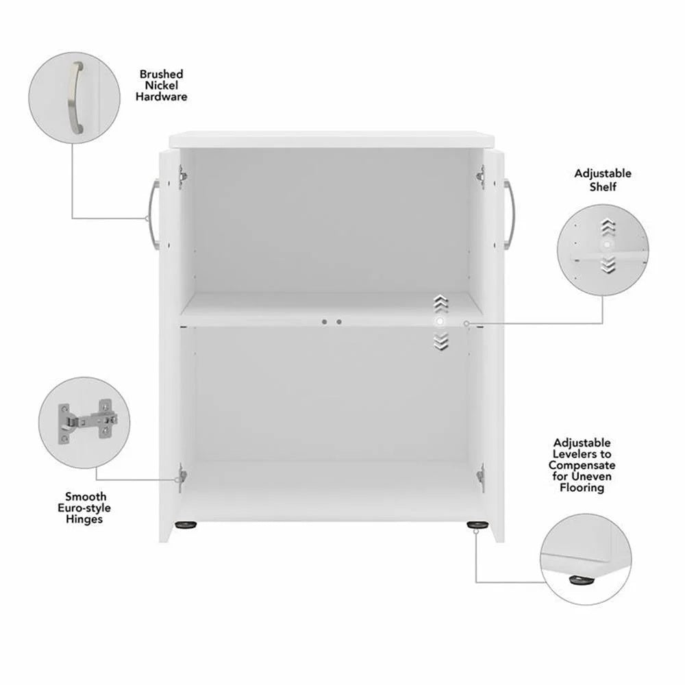 Pemberly Row Garage Storage Cabinet with Doors in White - Engineered Wood