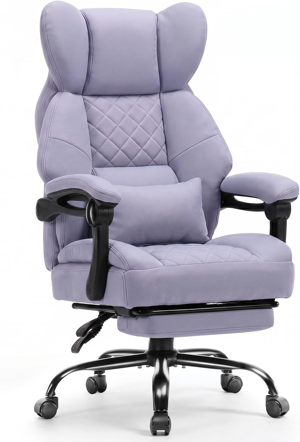 Big & Tall Ergonomic Gaming Chair, Wide Spring Seat, Linkage Armrest, Earth Black