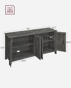 Buffet Cabinet Sideboard Storage Cabinet with Adjustable Shelves for Living Room Rustic Walnut