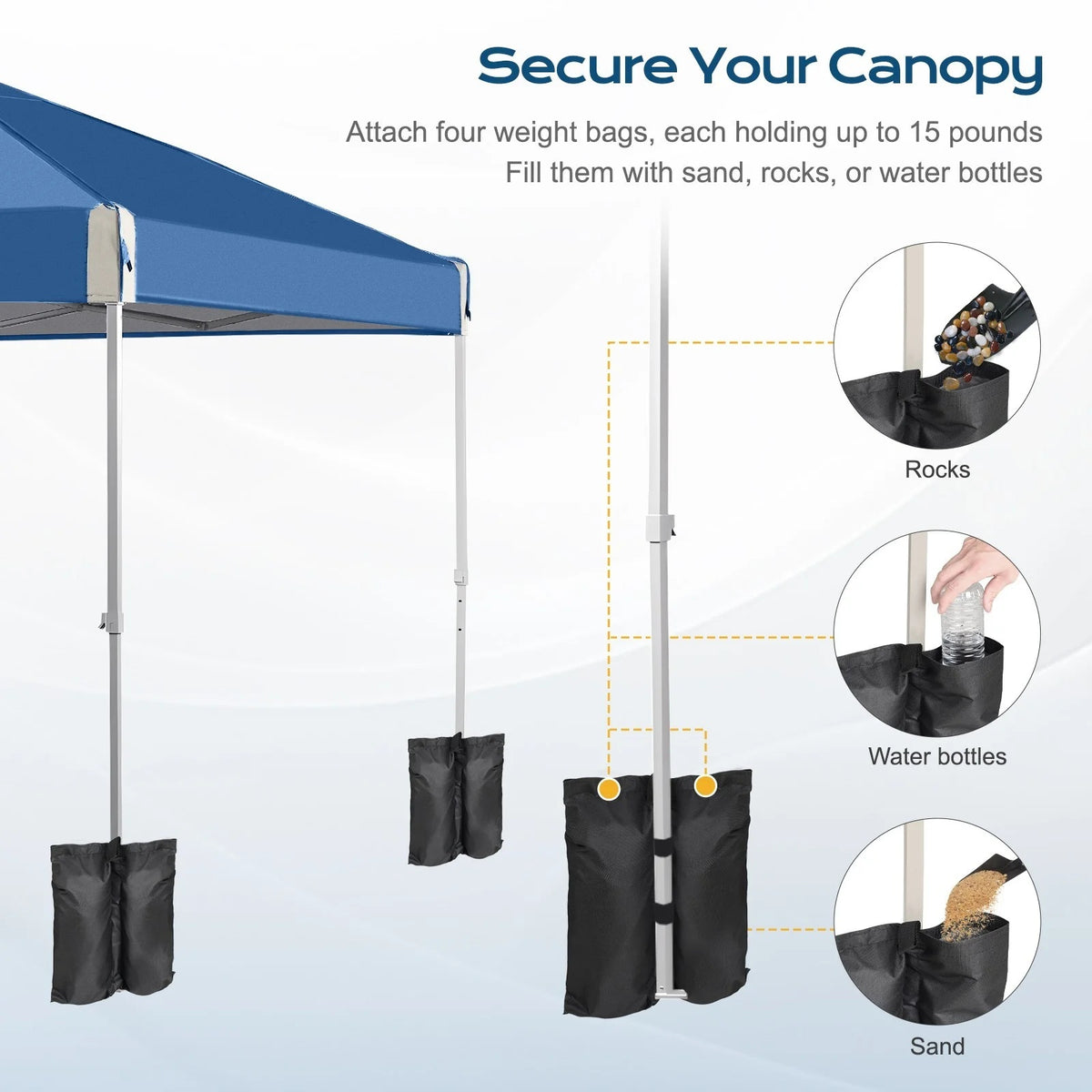 XiHuaZhaoChen  Canopy Tent Easy Set-up Outdoor Patio Canopy Adjustable Straight Leg Heights Instant Shelter with Wheeled Bag,Gray,10' x 10'
