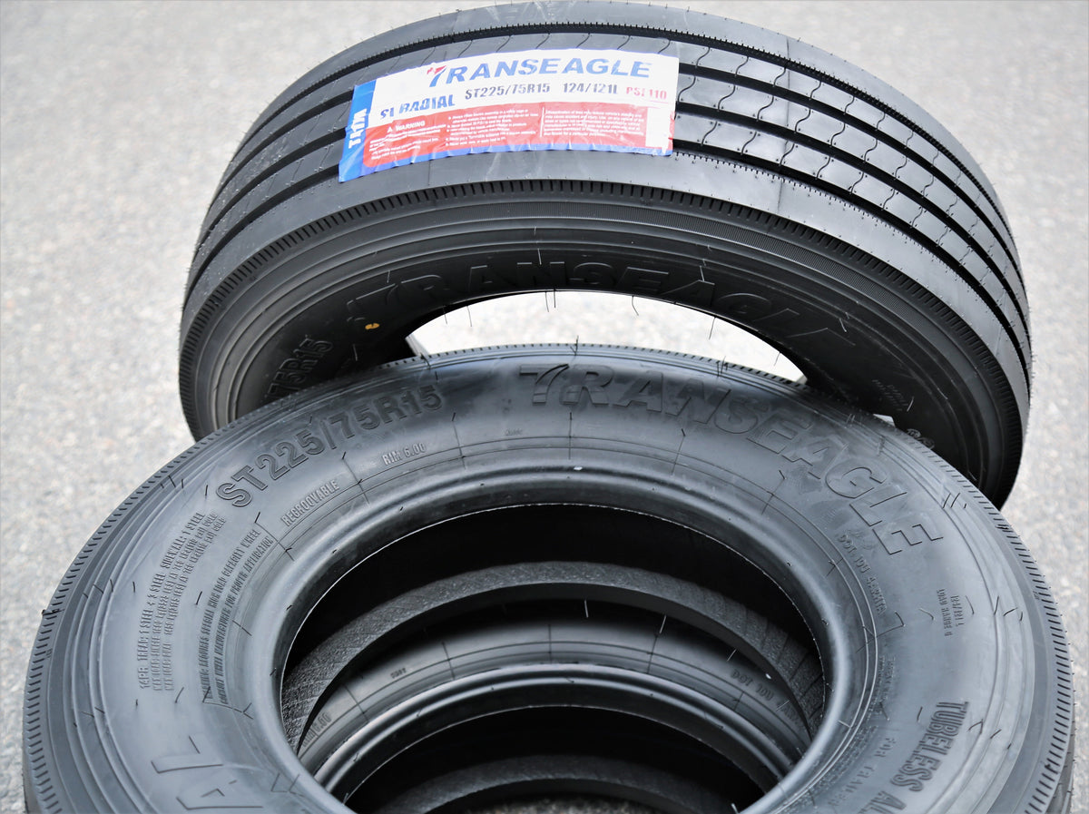 Set of 4 (FOUR) All Steel ST Radial ST 225/75R15 Load G (14 Ply) Trailer Tires