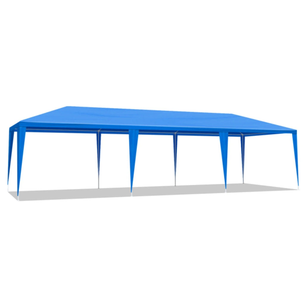 10'x30' Outdoor Party Tent With 8 Removable Sidewalls Canopy Blue Waterproof Shelters Gazebo For BBQ Birthday Party Wedding Events Backyard Garden And Patio