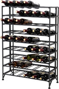 9 Tier Gray Metal Freestanding Wine Rack Holds 54 Bottles