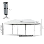 Outsunny 10' x 19' Pop Up Canopy with Easy Up Steel Frame, 3-Level Adjustable Height and Carrying Bag, Sun Shade Event Party Tent for Patio, Backyard, Garden, Blue