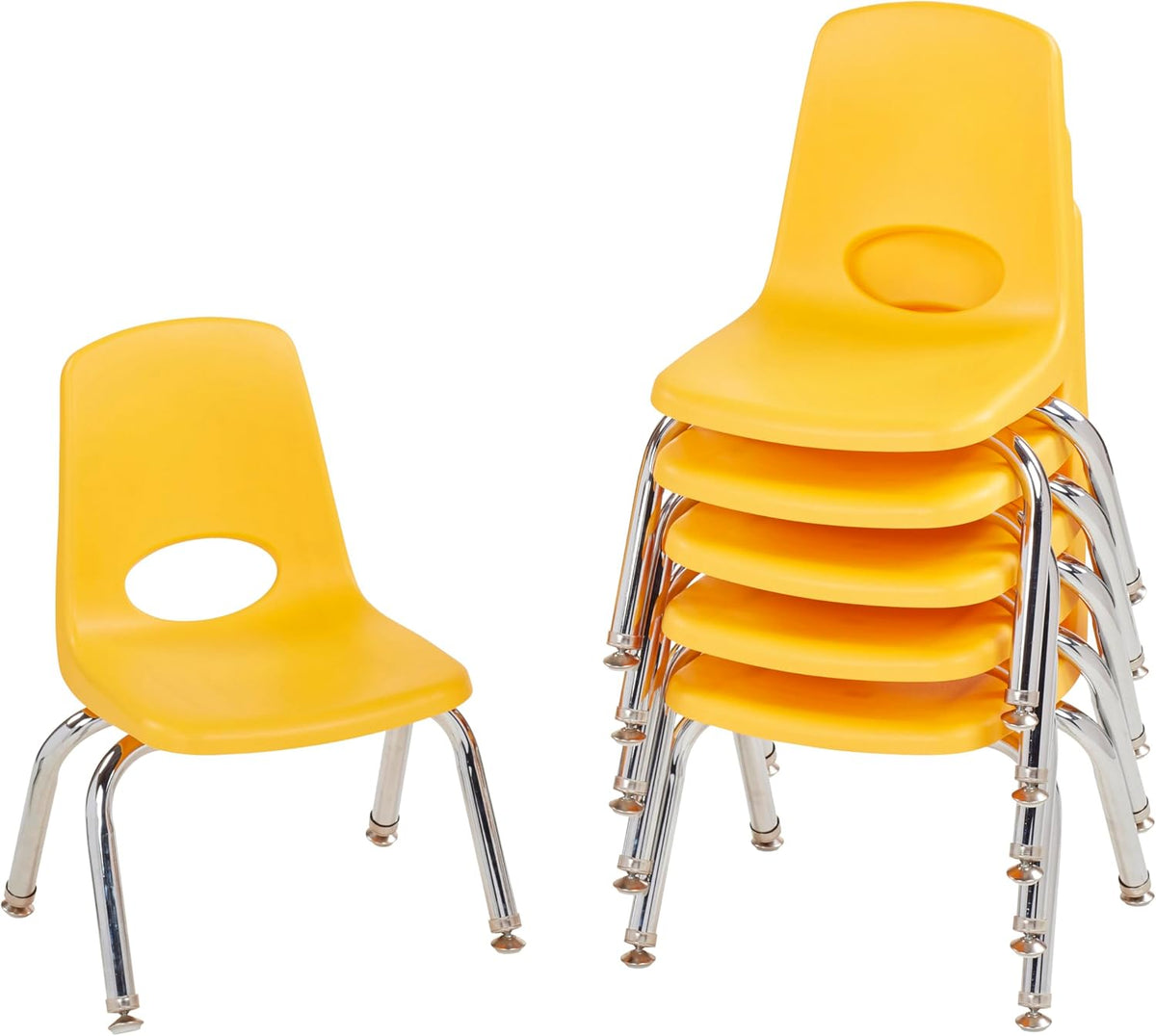 10" School Stack Chair with Swivel Glides, Purple, 6-Pack
