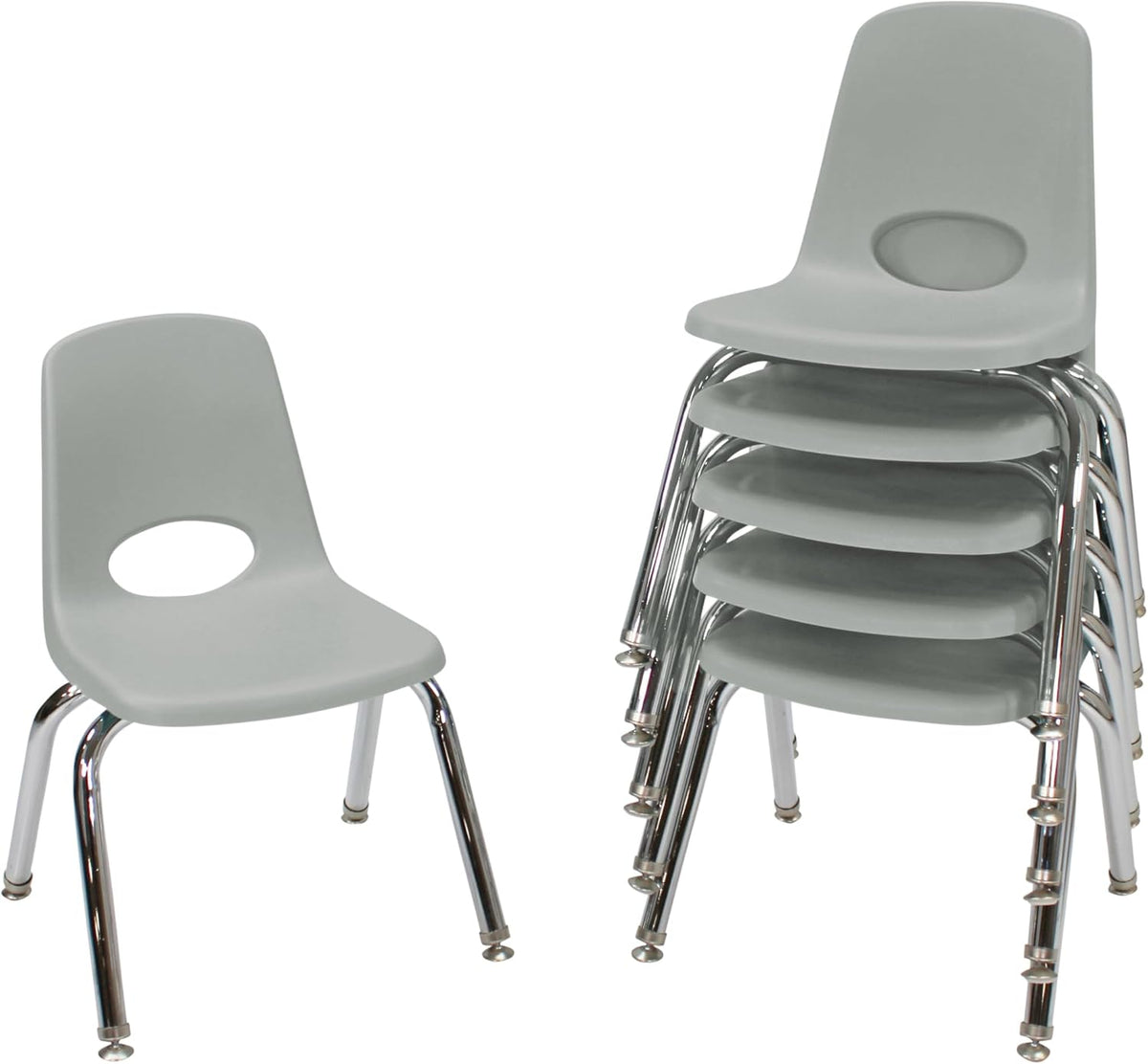 10" School Stack Chair with Swivel Glides, Purple, 6-Pack