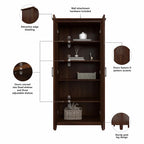 Key West Tall Storage Cabinet with Doors in Bing Cherry - Engineered Wood