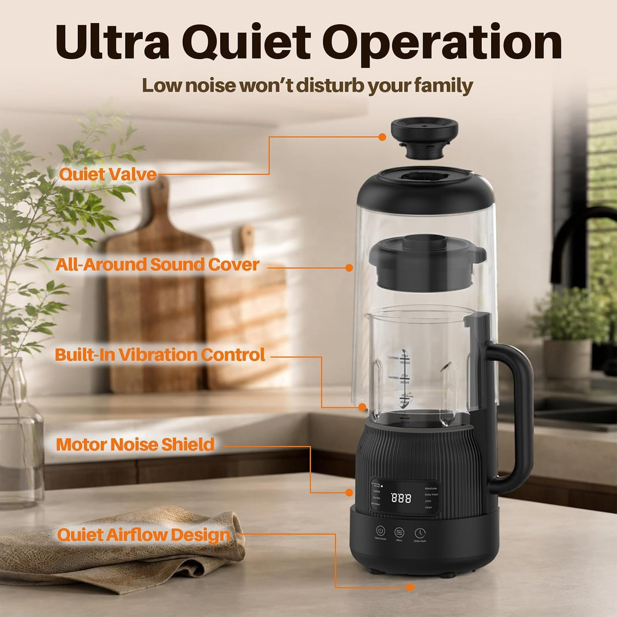 8-in-1 Nut Milk Maker with Silent Shield 12H Delay Start/Keep Warm 35oz