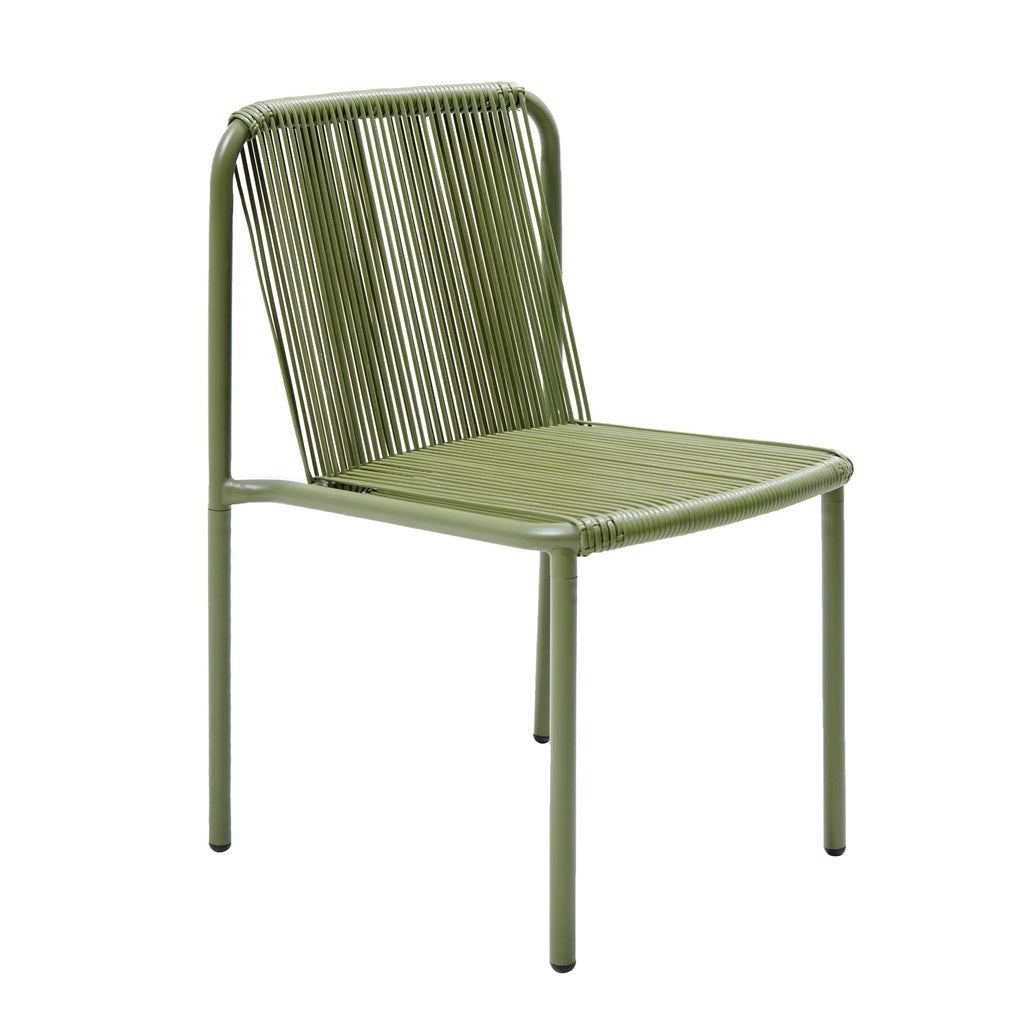 Christopher Knight Home Modern Rattan Patio Dining Chairs, Metal Frame, Green, Set of 2