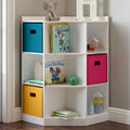 RiverRidge Kids Corner Playroom Cabinet with 6 Toy Storage Cubbies and 3 Shelves - White
