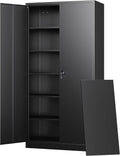 Letaya Metal Garage Storage Cabinets with Lock Door and Adjustable Shelves, Steel Tool Cabinets for Home,Office,Warehouse Organisieren (Black)