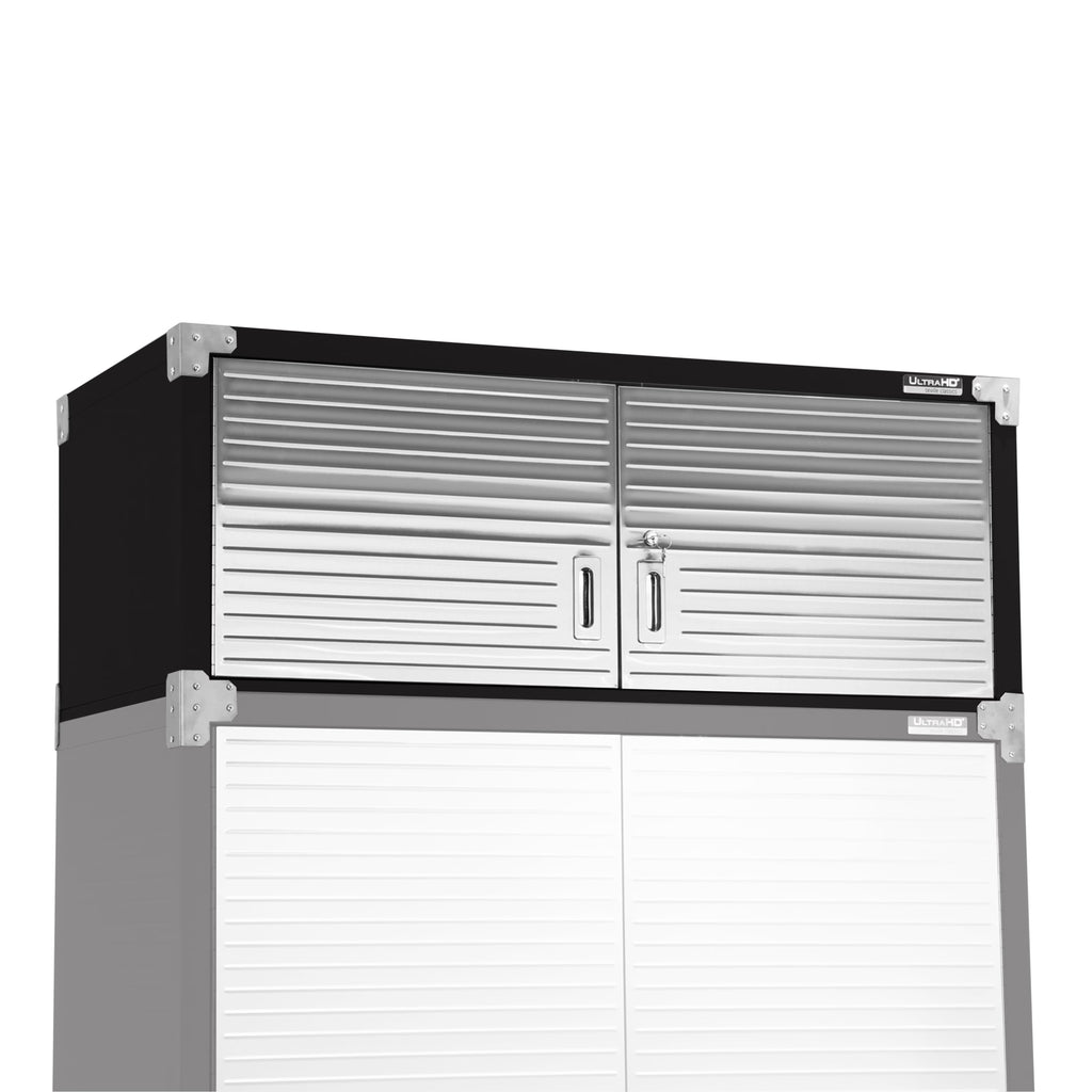 Seville Classics UltraHD Mega 2-Door Lockable Stacker Storage Cabinet, 48" W X 24" D X 18.5" H, Graphite