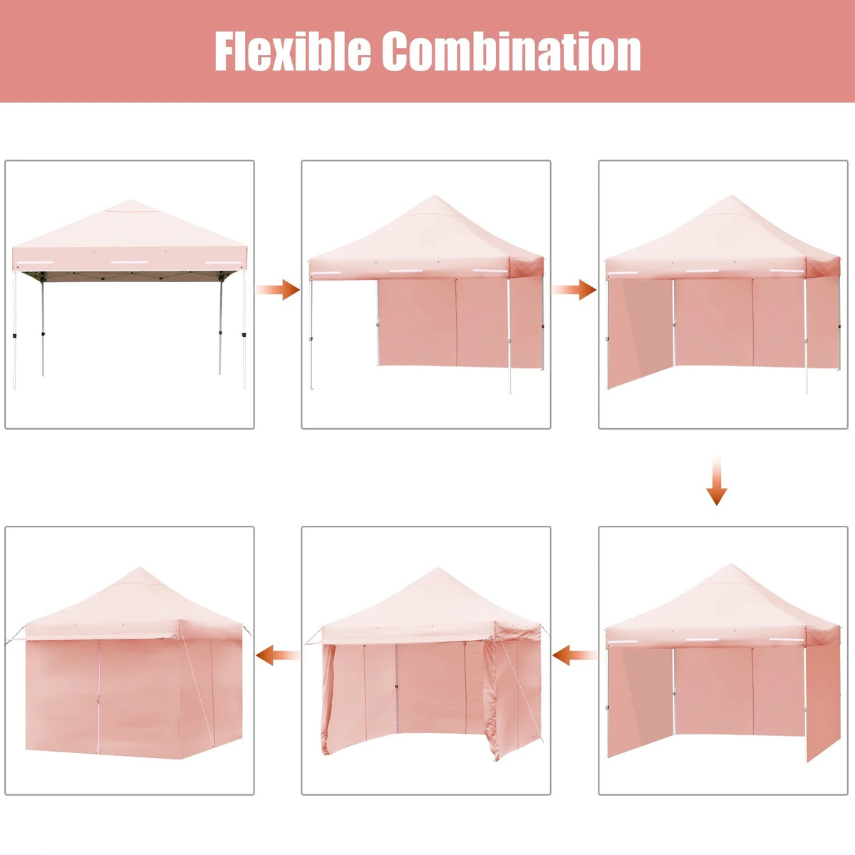Patiojoy 10x10ft Pop up Tent, 4 Height Adjustment Folding Camping Tent with Awning Blue