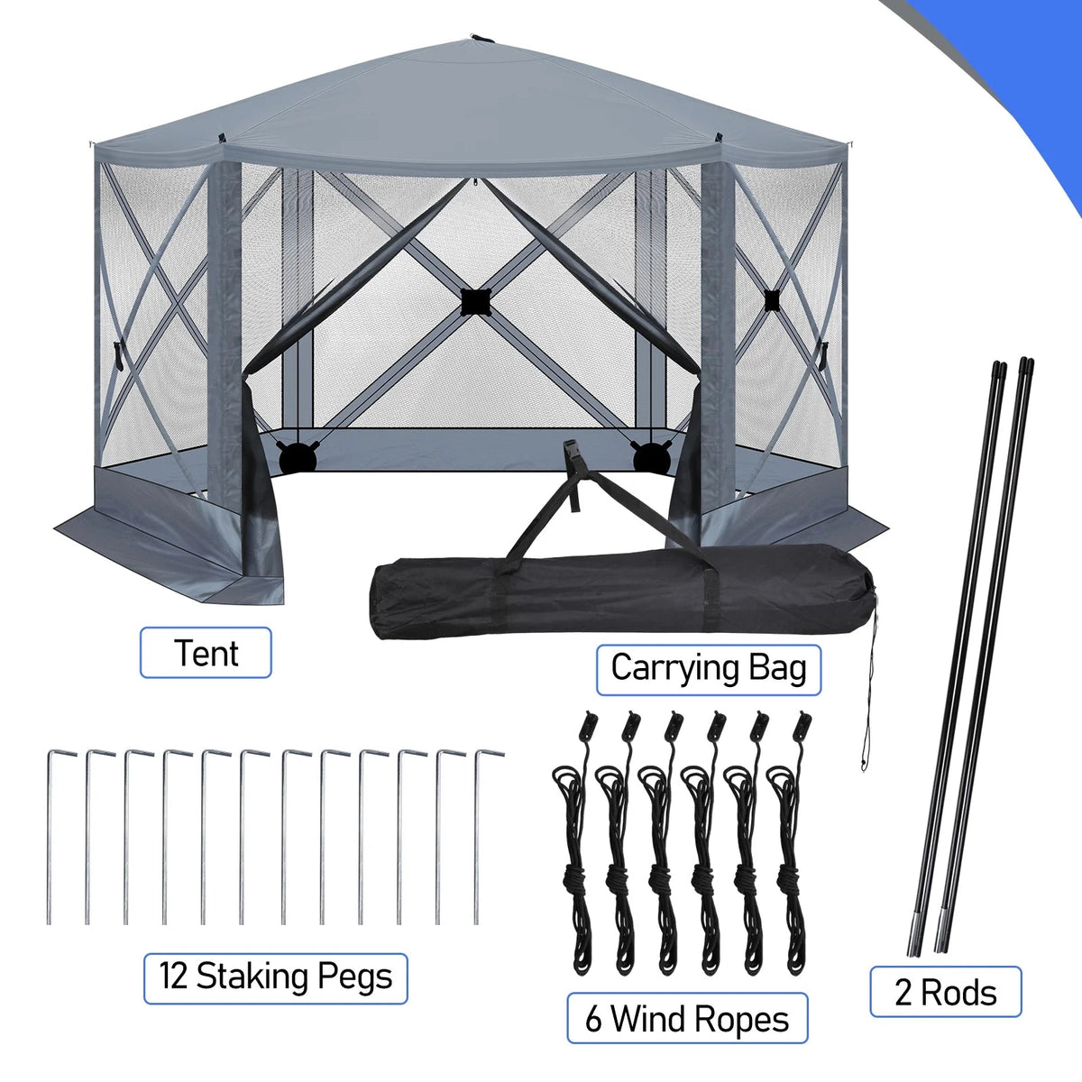 UBesGoo 12 x 12 Ez Pop Up Gazebo Canopy Tent with Mosquito Netting for Patio, Camping and Picnic Includes Carry Bag