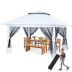 AVAWING 12x12 ft Outdoor Pop-up Canopy Party Tent Easy Setup Patio Wedding Tent, Khaki