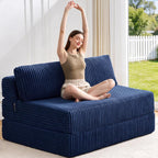 Folding Sofa Bed Convertible 4 in 1 Sleeper Chair Gray Single