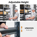 COOKCOK 5-Tier Storage Shelving Unit, Metal Shelf, 39.4"x15.8"x 63", Adjustable Garage Storage Shelf, Load Up to 2000LBS, Kitchen Shelf with Protective Side