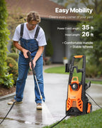 VEVOR Electric Pressure Washer, Max 4500 Psi and 3.2 GPM with Pressure Adjustment, High Power Pressure Cleaning Machine with 4 Quick Connect Nozzles
