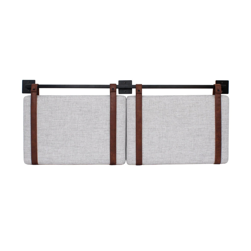 Wall Mount Upholstered Headboard with Metal Rail - Modern Bedroom Headboard