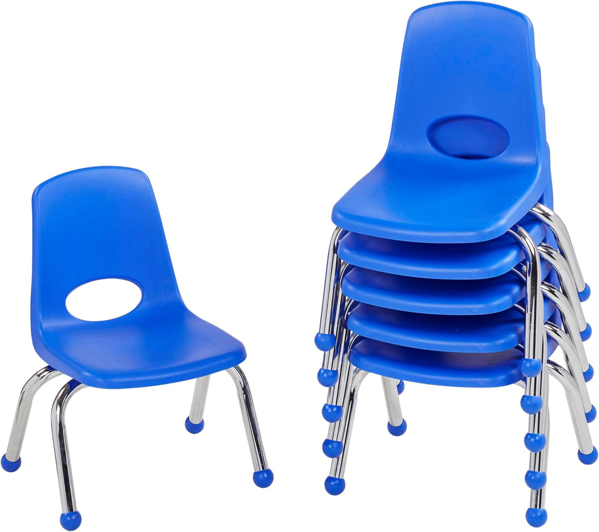 10" School Stack Chair with Swivel Glides, Purple, 6-Pack