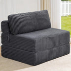 Folding Sofa Bed Convertible 4 in 1 Sleeper Chair Gray Single