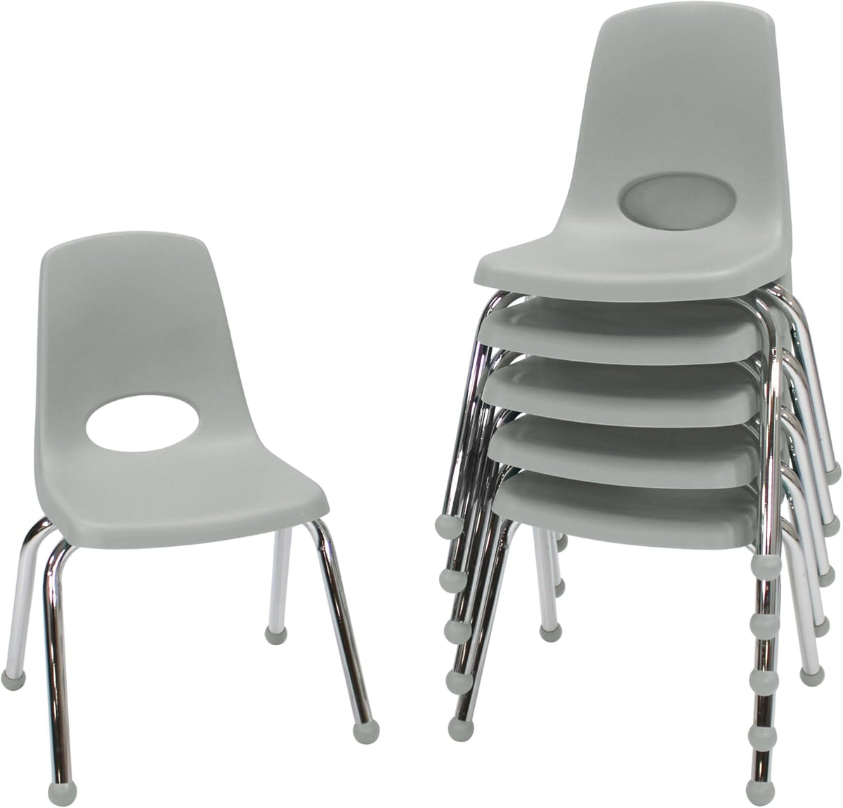 10" School Stack Chair with Swivel Glides, Purple, 6-Pack