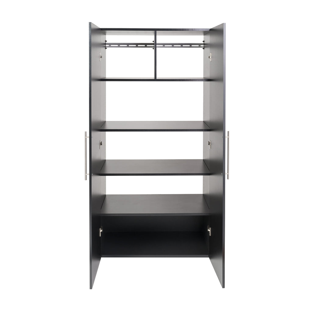 Prepac HangUps Large Storage Cabinet - Immaculate Light Gray 36" Cabinet with Storage Shelves and Doors; Ideal for Bin and General Storage Solutions