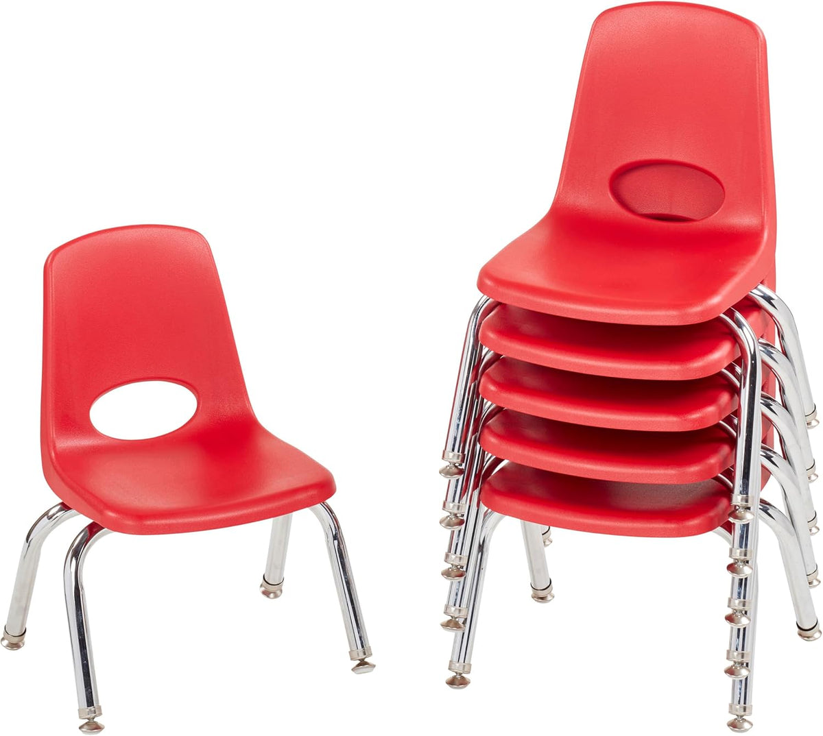 10" School Stack Chair with Swivel Glides, Purple, 6-Pack