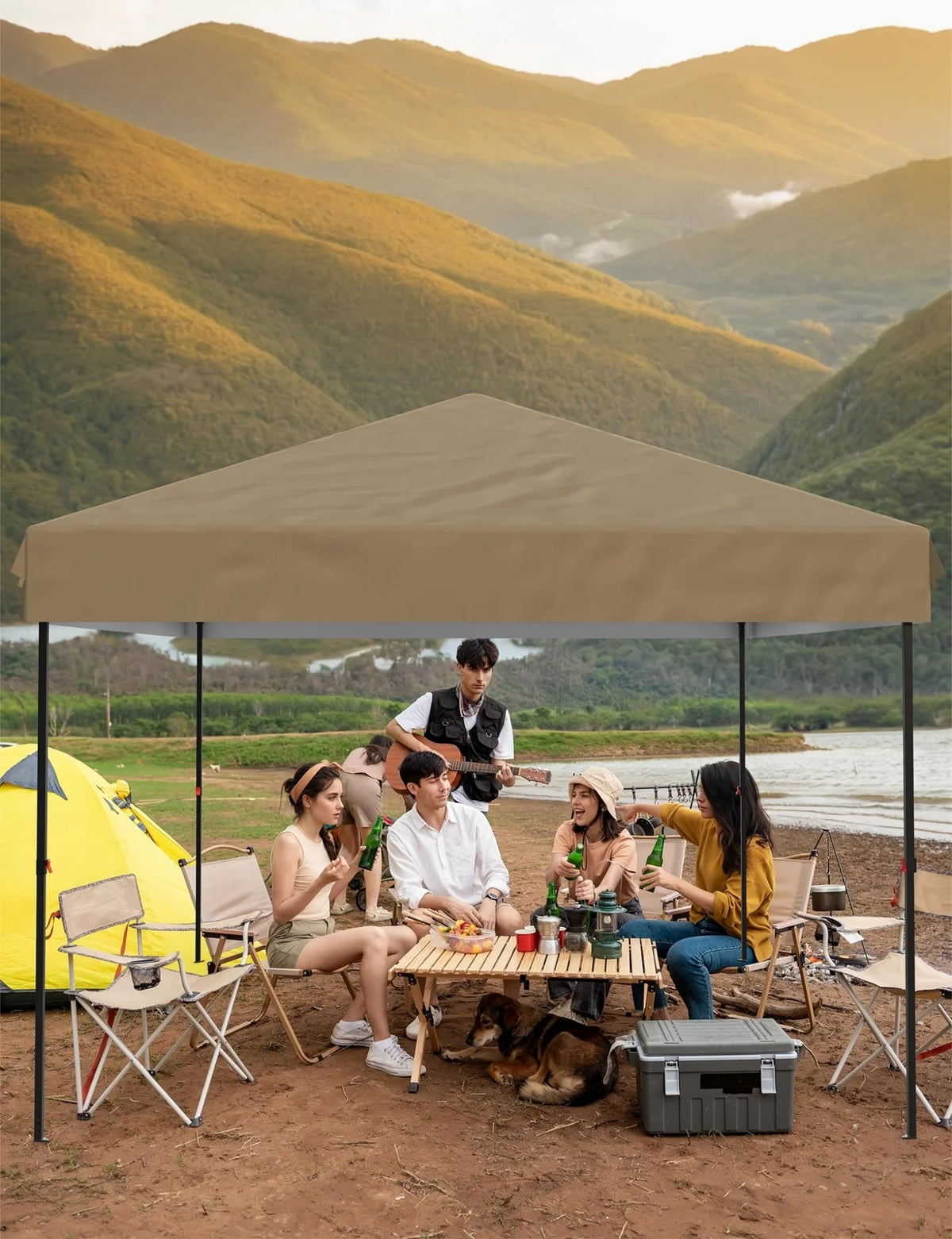 Arigeas Pop Up Canopy Tent 10'x10' with Adjustable Height, Easy Outdoor Sun Shade Shelter for Party, Event, Patio
