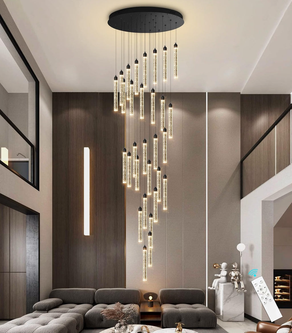 Modern Crystal Pendants Lighting Mini Chandelier for Kitchen Island LED Dimmable Ceiling Handing Lighting Adjustable Flush Mount Ceiling Light for Dining Room Hallway